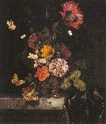 Lachtropius, Nicolaes Flowers in a Gold Vase painting